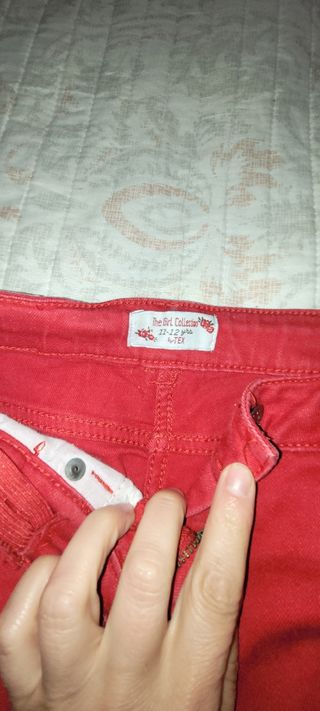 Vaqueros niña roja,talla 11-12
