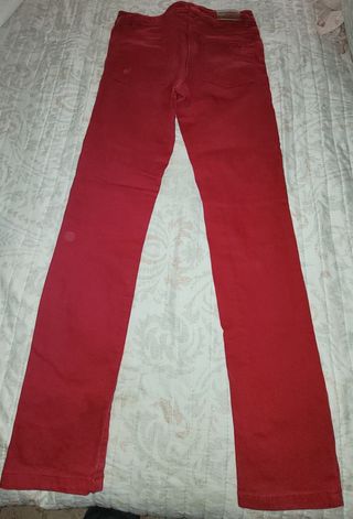 Vaqueros niña roja,talla 11-12