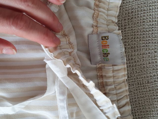 Mini falda niña rayas beige - 6 años