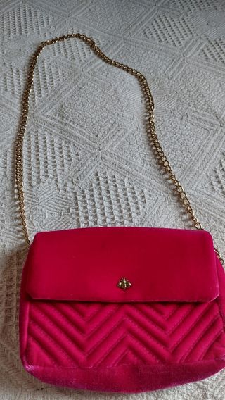Bolso fiesta terciopelo fucsia Pull Bear
