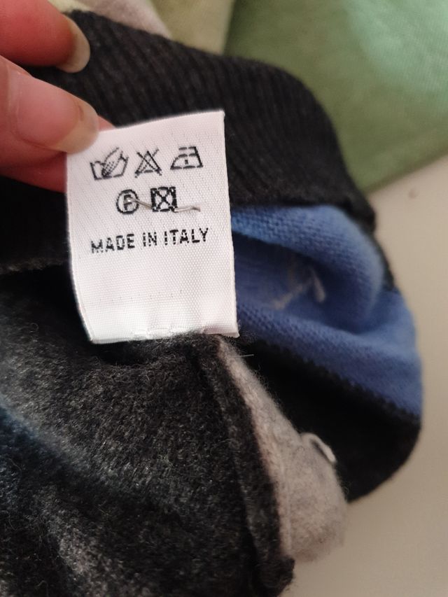 Maglione quadri multicolor con gomitiere tg l/xl