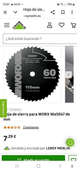 Hoja de sierra WORX 115 mm