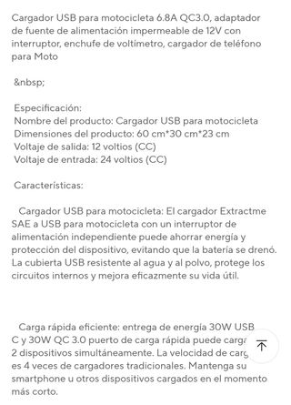 Cargador USB para moto
