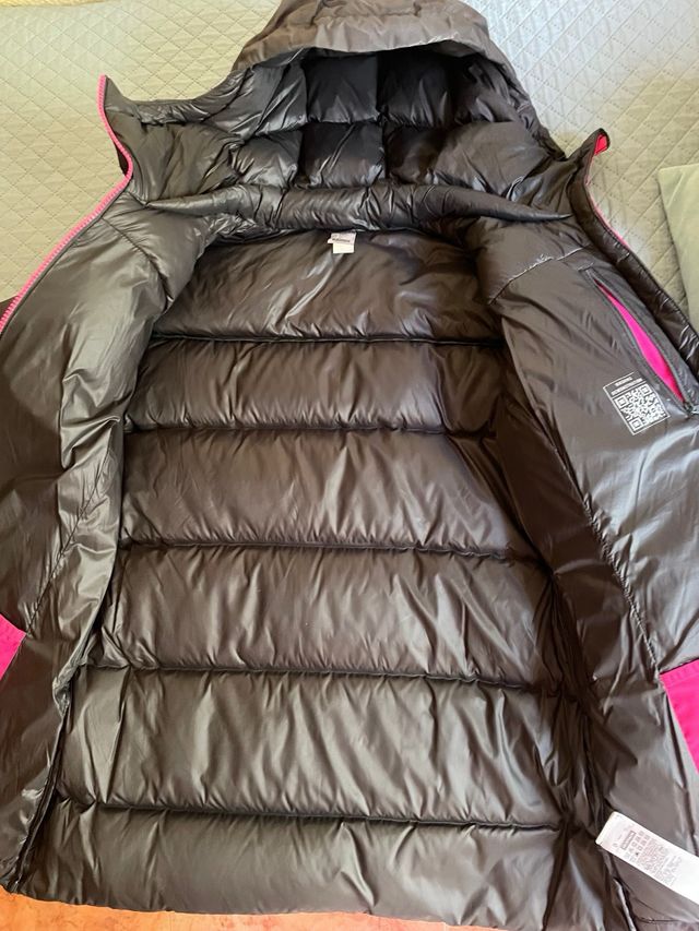 Chaqueta Quechua invierno negra-rosa