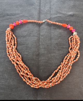 Collar artesanal marrón-naranja