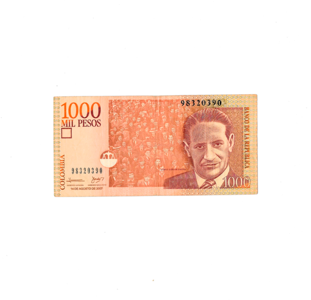 Billete de 1000 pesos Colombia