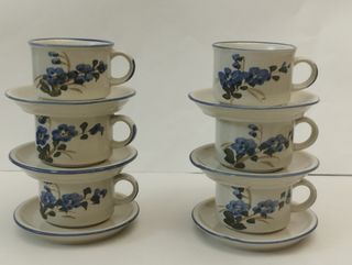 Juego café cerámico azul y blanco