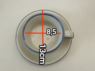 Juego café cerámico azul y blanco
