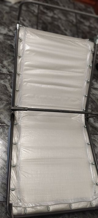 Hamaca, tumbona,Cama plegable azul y gris