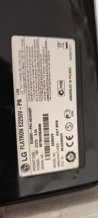 Monitor LG E2250 21'5" Full HD