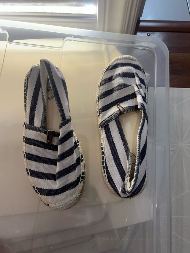 Alpargatas Rayas Azul-Blanco