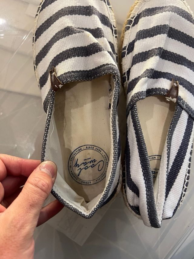 Alpargatas Rayas Azul-Blanco