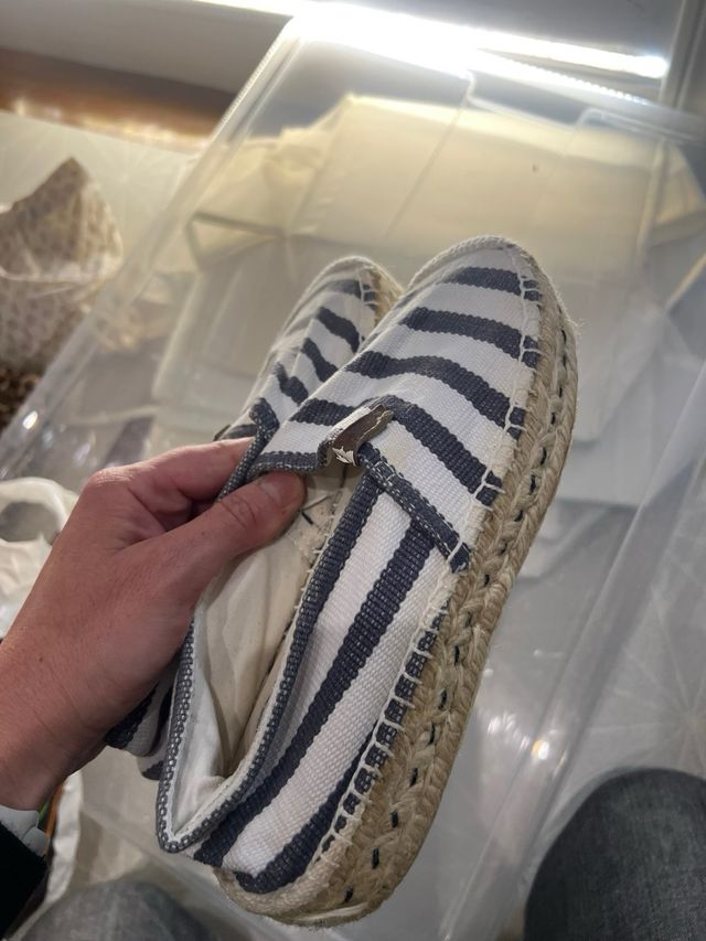 Alpargatas Rayas Azul-Blanco