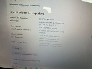Portatil ACER i5 2430M 8Gb SSD 240Gb