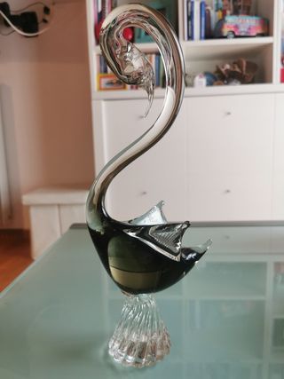 Cigno su Onda in vetro artistico soffiato Murano
