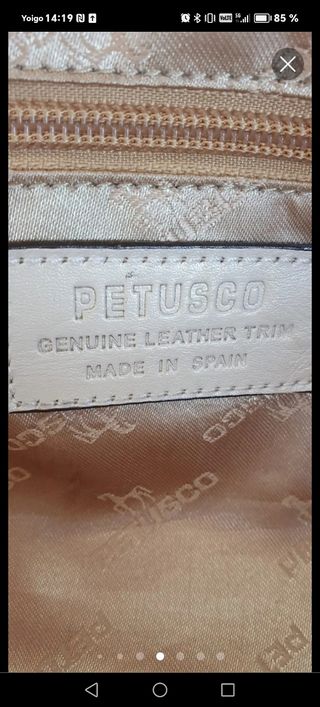 Bolso Petrusco piel beige-dorado
