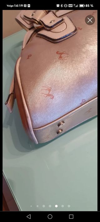 Bolso Petrusco piel beige-dorado