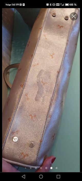 Bolso Petrusco piel beige-dorado