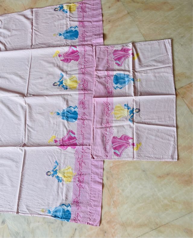 Sábana encimera con funda de almohada princesas