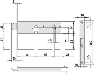 CISA 144150800, Cerradura de embutir de cilindro