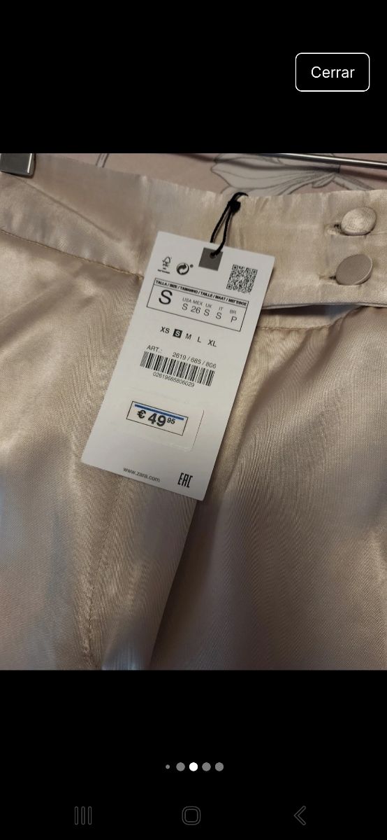 Pantalon satinado de zara