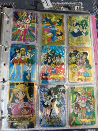 Set lotto di 90 Cards carte olografiche prismatiche sailor moon originali