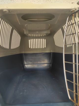 Transportín mascotas azul y blanco