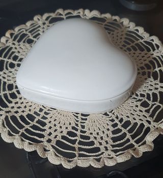 Scatolina cuore porcellana bianca