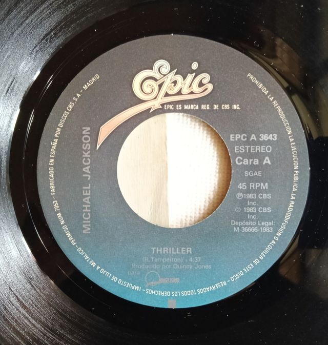 Single Michael Jackson. Thriller. 1983.