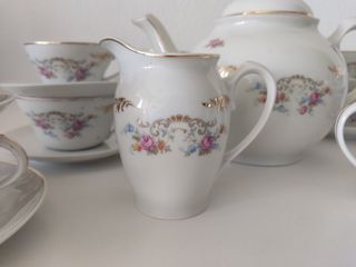JUEGO DE CAFÉ PORCELANA SANTA CLARA VINTAGE 