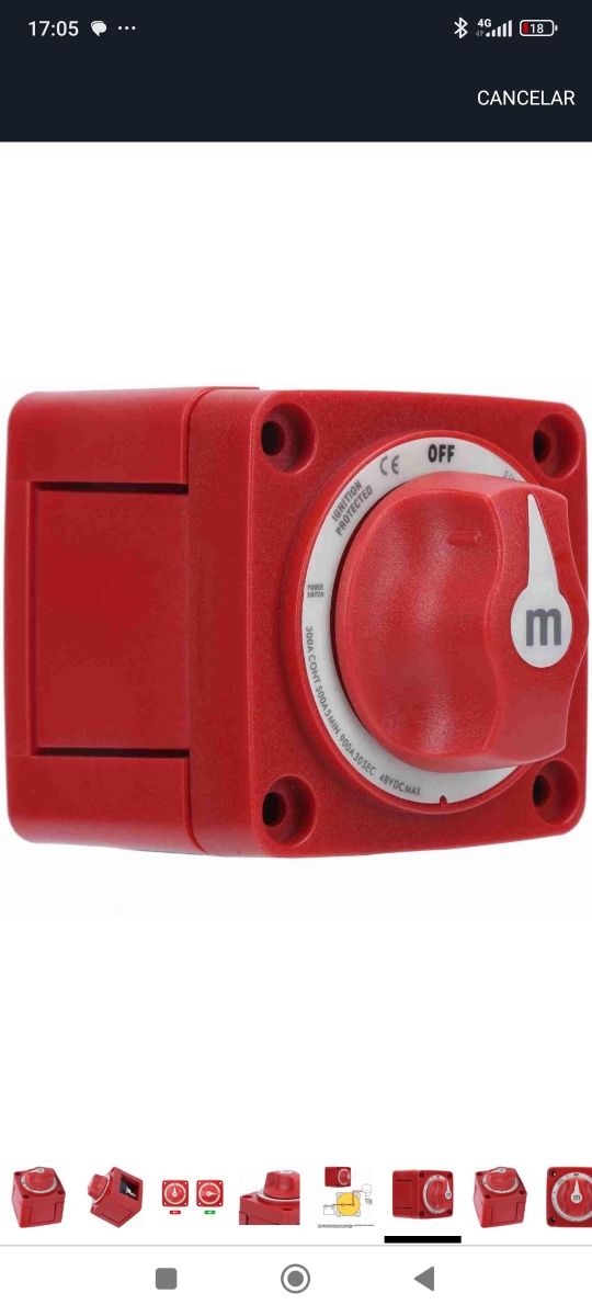 Seccionador batería, autocaravana, barco