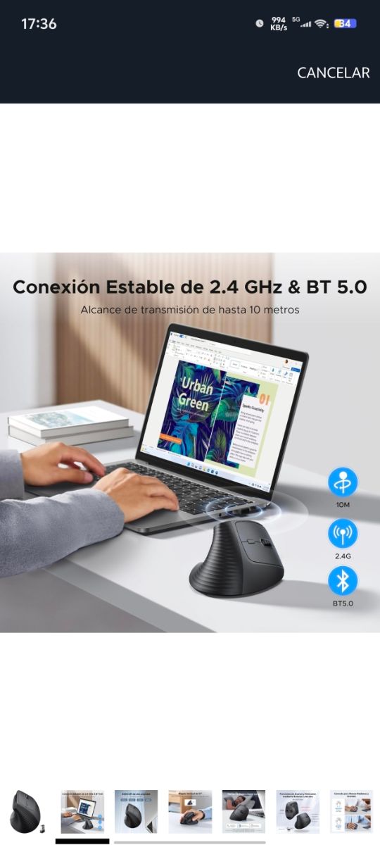 Ratón Inalámbrico 2.4G Bluetooth