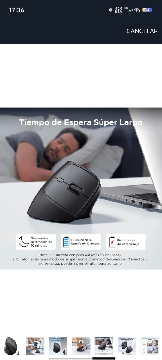 Ratón Inalámbrico 2.4G Bluetooth