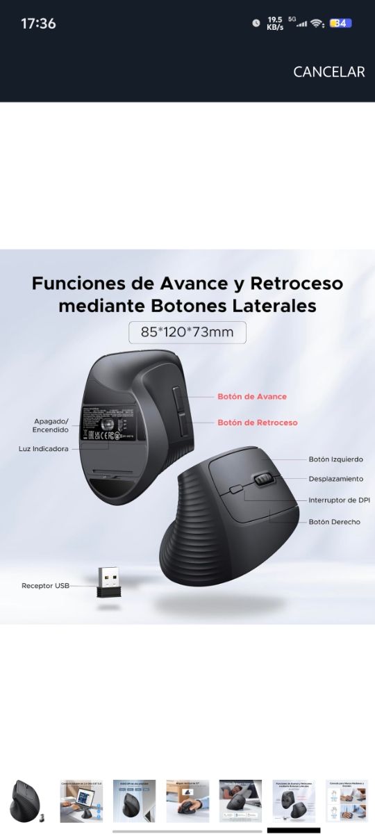 Ratón Inalámbrico 2.4G Bluetooth