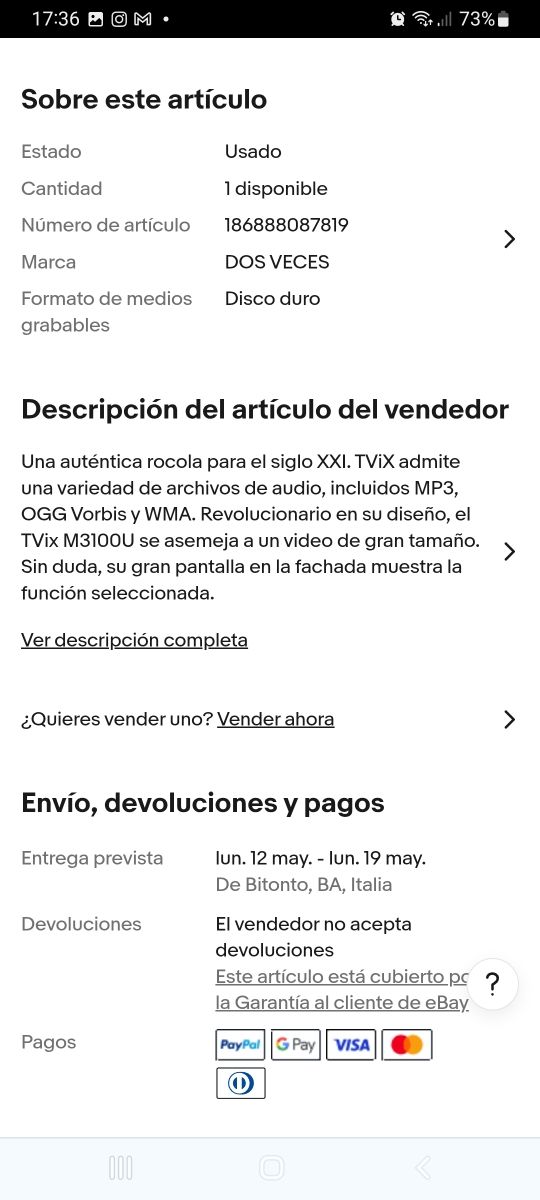 Digital jukebox DVico TVIX M-3100U