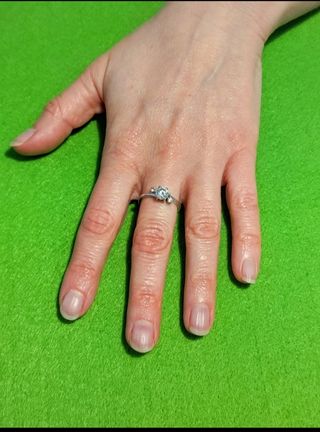 Anello argento 925 tripla pietra bianca