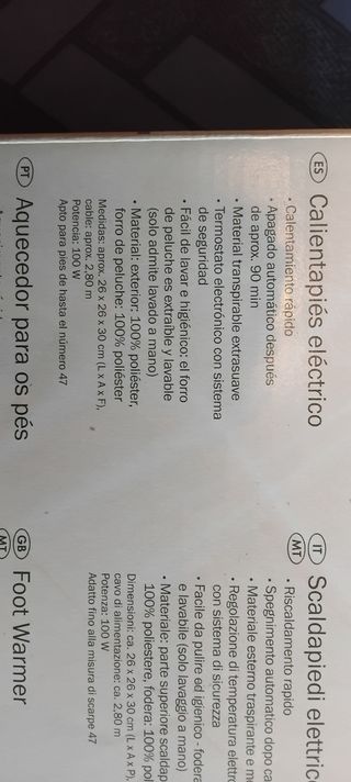 Calienta Pies Silvercrest - Suave