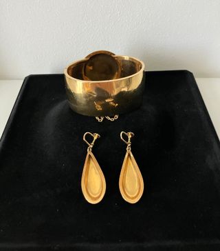 Antiguo S.19 Pulsera/ Brazalete  Pendientes Oro 18