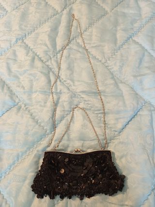 Bolso fiesta vintage negro de años 60