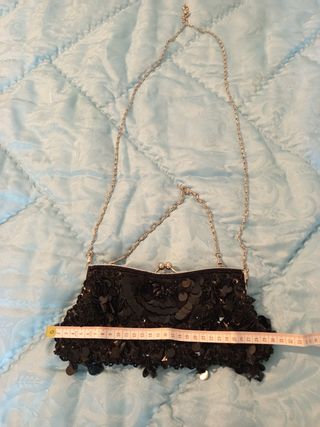 Bolso fiesta vintage negro de años 60