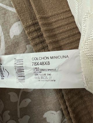 Colchón para minicuna / colecho con cubre colchon