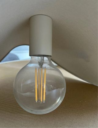 Lámpara techo beige de lino- Moderna