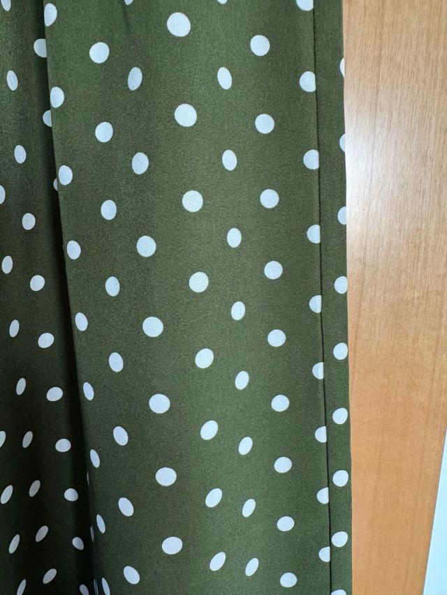 Pantalones anchos lunares - Verde oliva