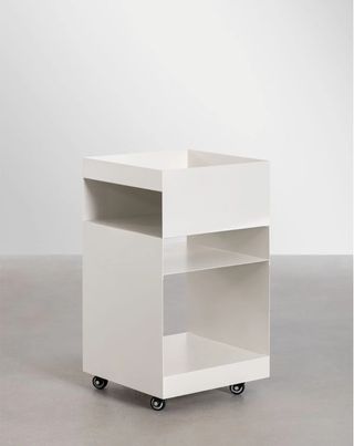 Carrito auxiliar metálico blanco