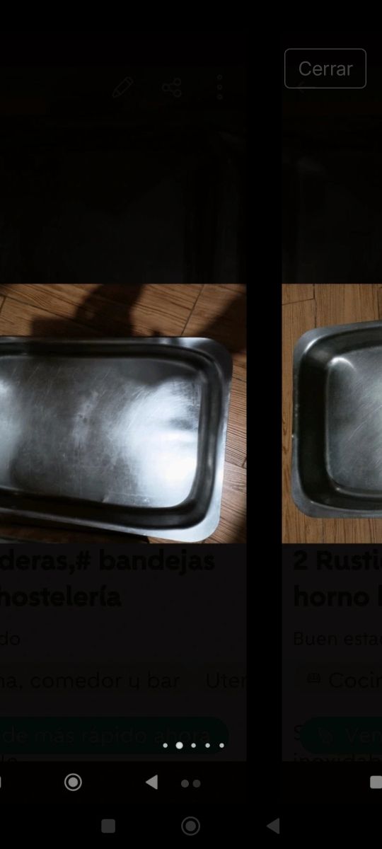 Bandeja horno grande acero inoxidable, hostelería