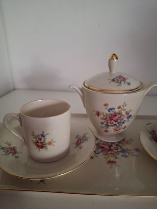 Set per caffè, anni '50, in porcellana tedesca Her