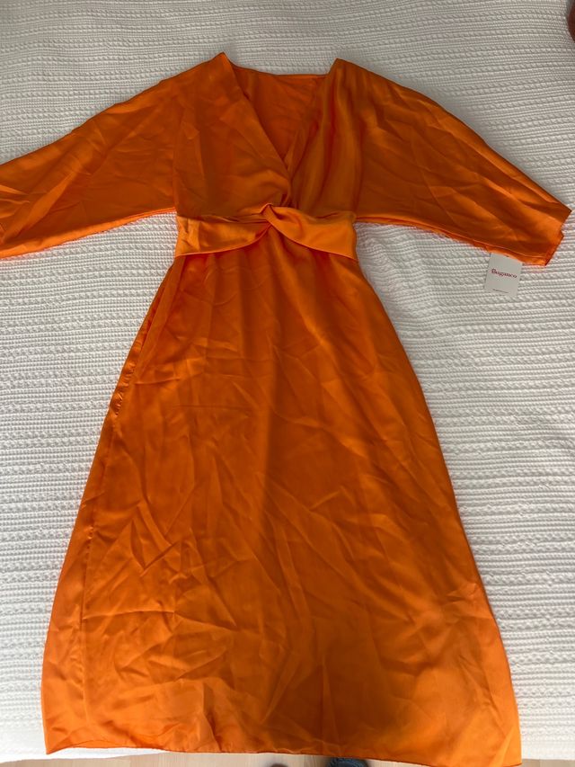Vestido midi Buganco naranja
