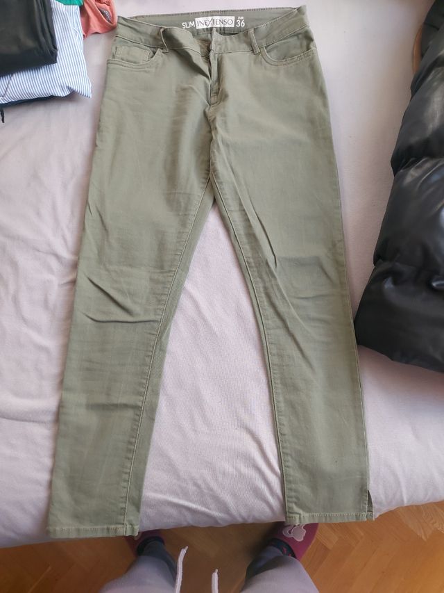 Pantalones Slim Inexenso - Verde - 36