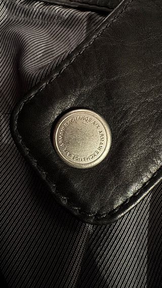Cazadora biker de cuero negra Armani Exchange
