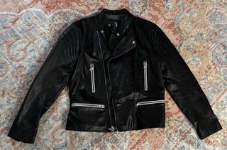 Cazadora biker de cuero negra Armani Exchange
